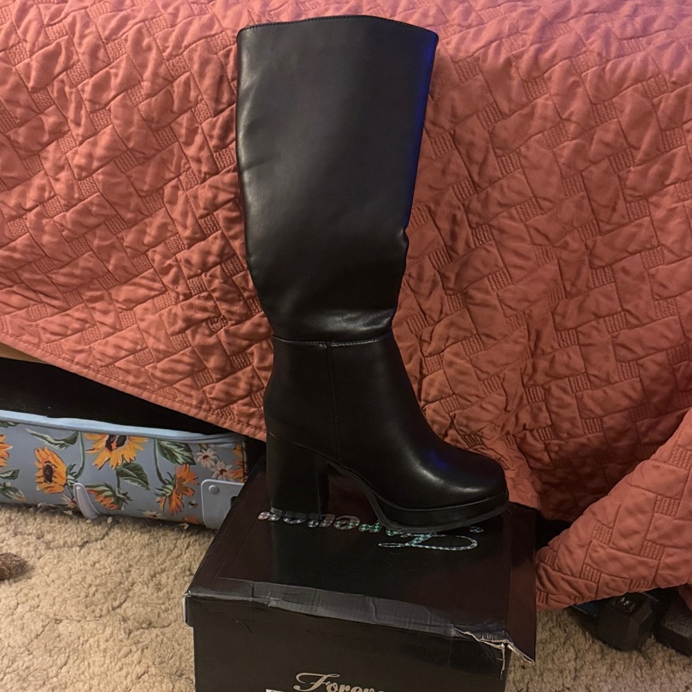 Forever Black Heeled Boots